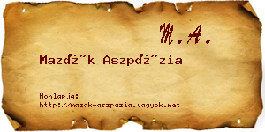 Mazák Aszpázia névjegykártya
